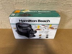 lot 33 image: Hamilton Beach Double Belgian Waffle Maker in Box