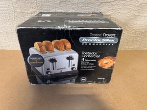 lot 56 image: Proctor Silex Commercial 4 Slice Toaster Model 24850R in Box