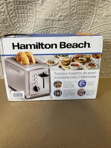 lot 119 image: Hamilton Beach 2-Slice Stainless Steel Toaster in Box
