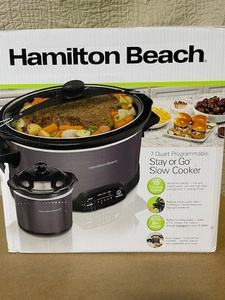 lot 126 image: Hamilton Beach 7 Quart Programmable Stay or Go Slow Cooker