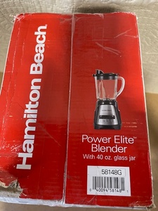 lot 127 image: Hamilton Beach Power Elite Blender with 40 oz Glass Jar