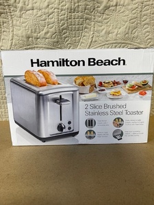 lot 128 image: Hamilton Beach 2 Slice Brushed Stainless Steel Toaster