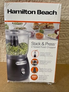 lot 129 image: Hamilton Beach Stack & Press 2 Speed Food Chopper 350W
