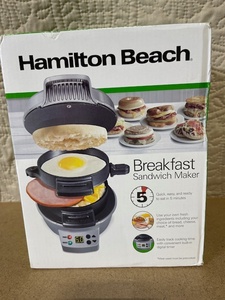 lot 132 image: Hamilton Beach Breakfast Sandwich Maker Model 25478RG