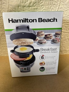 lot 137 image: Hamilton Beach Breakfast Sandwich Maker with Timer, Model 25478