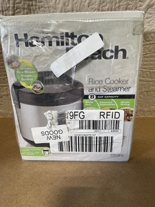 lot 142 image: Hamilton Beach 8-Cup Rice Cooker and Food Steamer