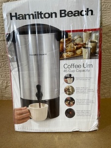 lot 152 image: Hamilton Beach Coffee Urn 45 Cup Capacity in Original Packaging