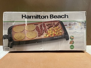 lot 164 image: Hamilton Beach Durathon Reversible Ceramic Griddle with Adjustable Temperature