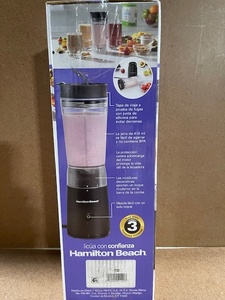 lot 165 image: Hamilton Beach Personal Blender with Travel Lid, Model 51190F