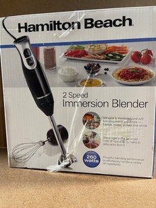 lot 166 image: Hamilton Beach 2 Speed Immersion Blender with Attachments, 260 Watts