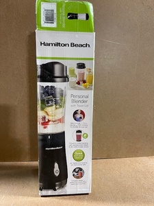 lot 179 image: Hamilton Beach Personal Blender with Travel Lid in Box
