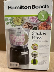 lot 183 image: Hamilton Beach Stack & Press Food Chopper 3-Cup Capacity
