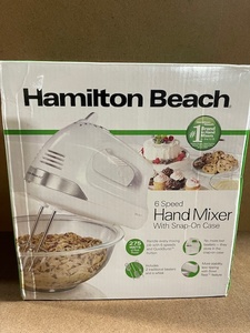 lot 197 image: Hamilton Beach 6 Speed Hand Mixer with Snap-On Case