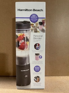 lot 201 image: Hamilton Beach Personal Blender with Leak-Proof Travel Lid