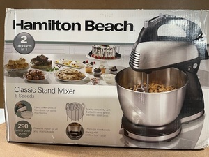 lot 203 image: Hamilton Beach Classic Stand Mixer 6-Speed with Attachments