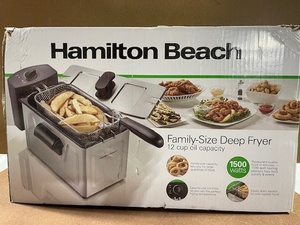 lot 205 image: Hamilton Beach Family-Size Deep Fryer 12 Cup Oil Capacity 1500W