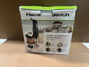 lot 208 image: Hamilton Beach 7 Piece Hand Blender Set with Attachments