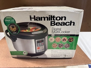 lot 261 image: Hamilton Beach Digital MultiCooker 4.5 Quart Capacity