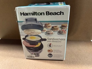 lot 262 image: Hamilton Beach Breakfast Sandwich Maker in Box