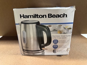 lot 263 image: Hamilton Beach Stainless Steel Electric Kettle 1.2 Liter