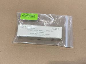 lot 25SK image: Old Glass Syringe (587443) Luer Needle Lock 3 cc.
