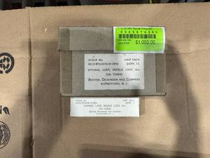 lot 34SK image: Thirteen Glass Syringes (587436) Luer Needle Lock 3 cc.