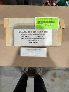 lot 36SK image: Thirteen Glass Syringes (587431) Luer Needle Lock 3 cc.