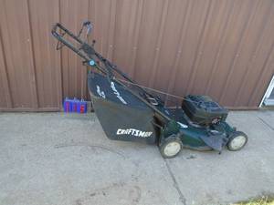 Craftsman 22 self propelled mower with bagger. Used condition. Tested & works. As shown.