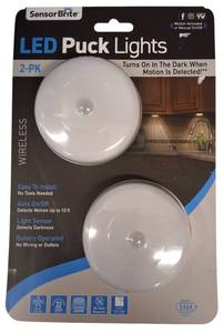 lot 78 image: Sensor Brite LED Puck Night Light (2-Pack)