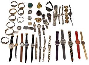 lot 81 image: Estate  Project Bag of Watches  - 4pounds & 4oz of watches, pocket Watches and more