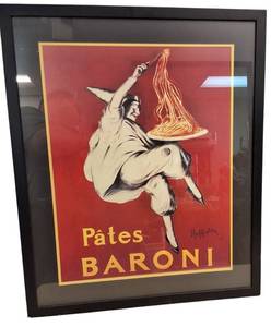 lot 95 image: Leonetto Cappiello FRAMED Art 34x29 Pates Baroni
