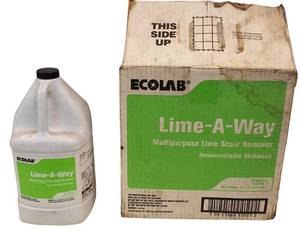 lot 113 image: Ecolab - Lime-A-Way (4) 1-gallon containers in this case.