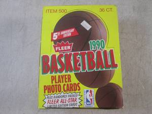 lot 37 image: (BSB) Box of 36 Packs of Fleer 1990...