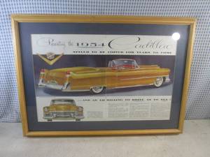 lot 117 image: (A-4) Framed Vintage 1954 Cadillac ...