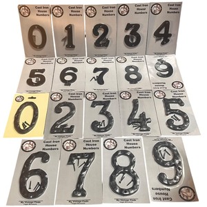 lot 156 image: Cast Iron House Numbers, 4.5-5.5, Textured and Flat, Bundle A, By My Vintage Finds