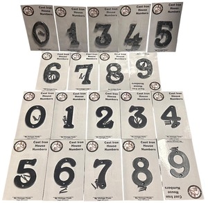 lot 157 image: Cast Iron House Numbers, 4.5, Flat, Bundle B, By My VIntage Finds