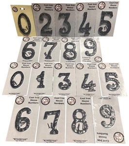 lot 158 image: Cast Iron House Numbers, 4.5-5.5, Flat and Textured, Bundle C, By My Vintage Finds