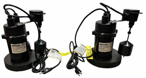 lot 100 image: Everbilt Submersible Sump Pump, 13 HP, 115V, 60Hz, 7.6 Amps, Bundle, Qty 2