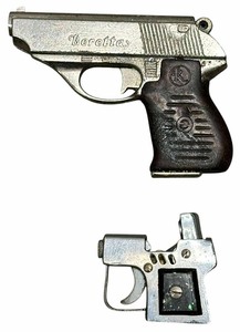 lot 002 image: Vintage BerettaPistol Shaped Lighters, Vintage Auer Miniature Gun Form Pocket Pistol Lighter