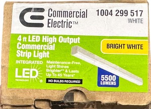 lot 134 image: 4 Ft LED High Output Commercial Strip Light, Qty 2