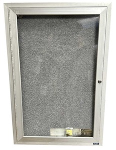 lot 221 image: Enclosed 3 X 2 X 2 Outdoor Bulletin Board With an Aluminum Frame and Key