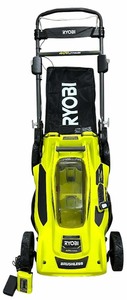 lot 020 image: Ryobi 40V Brushless 20In Cordless Battery Walk Behind Push Lawn Mower with Charger, WITH BAG, No Battery A
