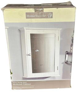 lot 300 image: White Swing-Door Medicine Cabinet by Home Trends 16 X 5.5 X 22.5