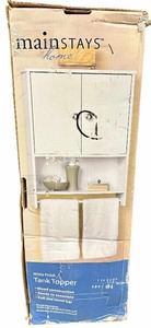 lot 234 image: Main Stays Home- White Finish Tank Topper Cabinet, 19.375 X 25.625 X 5.875