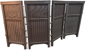 lot 394 image: Wicker 44 in. Resin Screen Enclosure, 4 Panels, Espresso Brown