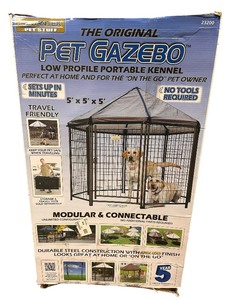 lot 389 image: New Advantek Pet Gazebo, a low-profile portable kennel 5X5X5