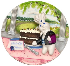 lot 050 image: Pillsbury Doughboy Chocolate Praline Layer Cake 3-D Collector Plate