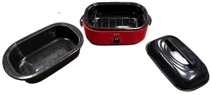 lot 301 image: Oster 16-Quart Smoker Roaster Oven in red