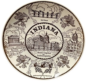 lot 352 image: Vintage Indiana souvenir plate