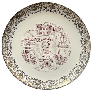 lot 360 image: Vintage Mark Twain Hannibal Missouri souvenir plate